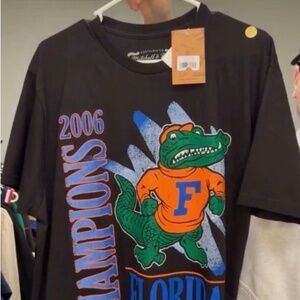 Florida Gators Mitchell & Ness Retro Brush Mineral Wash T-Shirt - Black